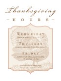 Thanksgiving Hours Flyer