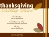 Thanksgiving Holiday Hours Flyer