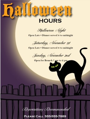 Customize Halloween Holiday Hours Flyer