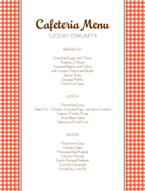 restaurant menu template