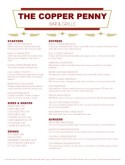 Upscale Sports Bar Menu