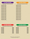 American Style Menu Page
