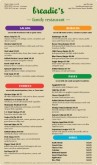 American Style Menu Long
