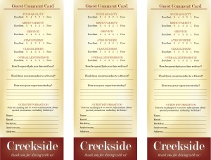 Customize Family Restaurants Comment Card