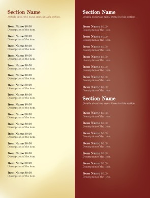 Customize Family Restaurants Menu Page