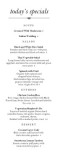 Park Cafe Daily Specials Menu