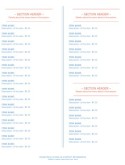 Cafe Restaurant Menu Page