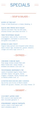 Customize Cafe Restaurant Daily Specials Menu