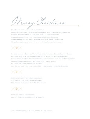 Customize Merry Christmas Menu