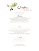 Christmas Holiday Menu