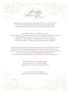 Customize NYE Menu