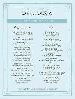 Customize Holiday Catering Menu
