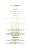 Bar Restaurant Specials Menu