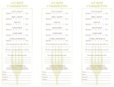 Bar Restaurant Comment Card