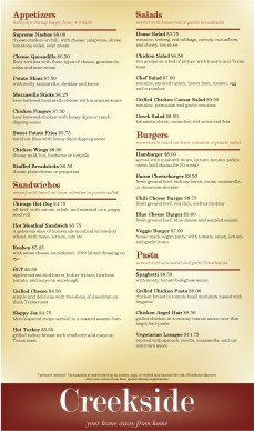 Customize Family Restaurants Menu Long