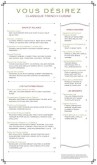 French Brasserie Menu