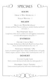 Fine Dining Specials Menu