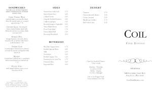 Customize Fine Dining Takeout Menu