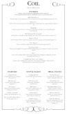Fine Dining Food Menu Long