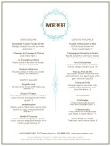 French Restaurant Menu