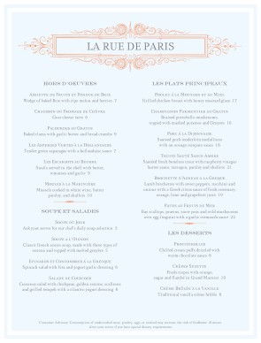 Customize A French Menu