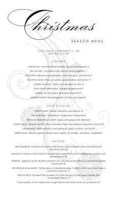 Christmas Eve Buffet Menu Long | Christmas Menus