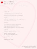 Valentines Dinner Menu
