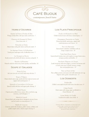 Customize French Fine Dining Menu