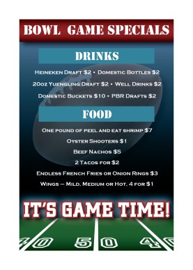 Customize Bowl Game Table Tent