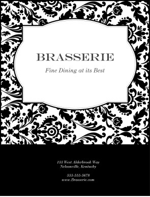 Customize Fine Restaurant Menu Cover