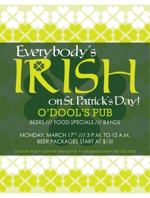 Customize St Patricks Flyer