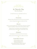 St Patricks Day Dinner Menu