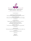 Mardi Gras Menu