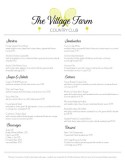 Tennis Club Menu