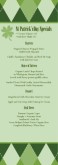 St Patricks Day Specials Menu