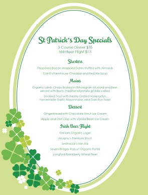 patricks day menu ideas