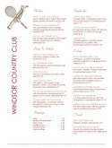 Tennis Resort Menu