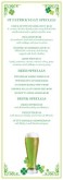 St Patricks Day Green Menu