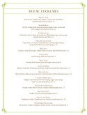Italian Fine Dining Bar Menu