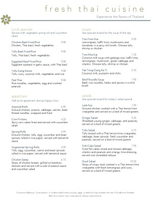 Customize Pad Thai Menu
