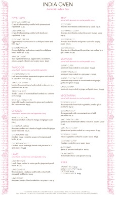 Customize Simple Indian Menu Long