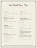 Yacht Club Cafe Menu