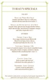 Italian Fine Dining Specials Menu