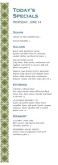Mexican Lunch Daily Specials Menu