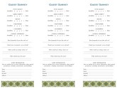 Mexican Lunch Comment Card