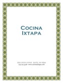 Mexican Lunch Menu Cover