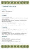 Mexican Lunch Special Menu