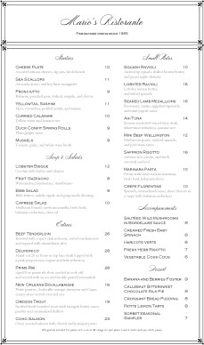 Customize Elegant Fine Dining Menu Long