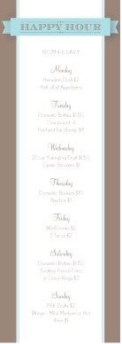 Customize Wine Happy Hour Menu