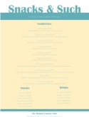Snack Bar Menu